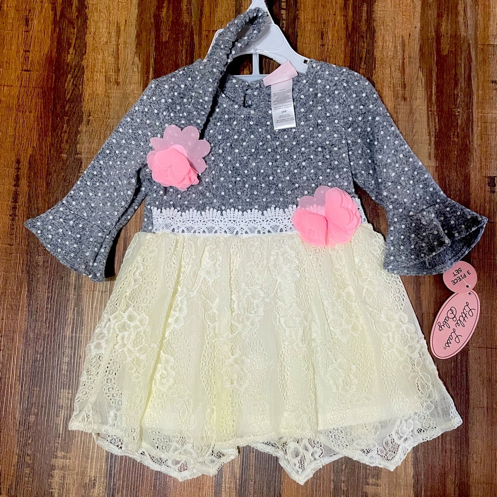 Little Lass Baby 3pc dress set